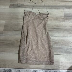 tan xs shein sparkly dress